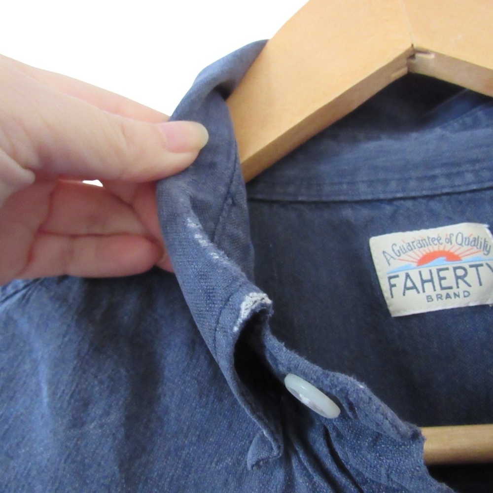 Faherty Blue Button-Down Shirt - image 6